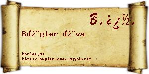 Bügler Éva névjegykártya